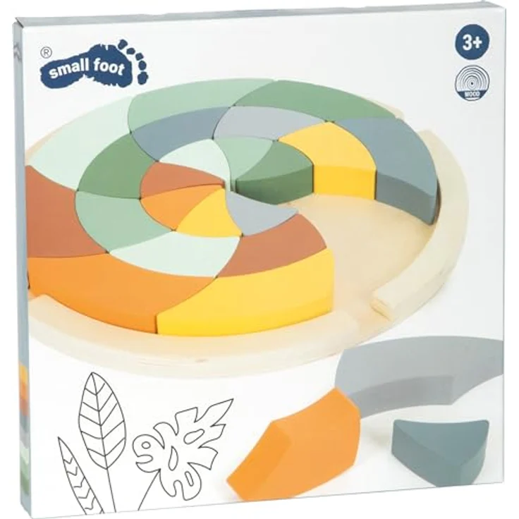 Small Foot Wooden Shape Puzzle Safari Round, 24 Teile, pädagogisches Spielzeug für Kleinkinder – Bild 6