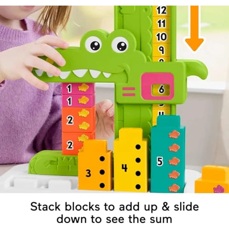 Fisher-Price® Lernspielzeug Mein Zahlen-Krokodil, 11-stückiges Set zum spielerischen Lernen von Zahlen und einfachen Mathematik-Konzepten – Bild 4