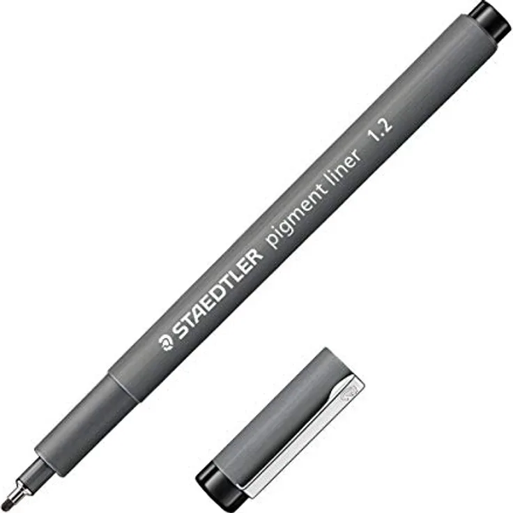 Staedtler Pigment Liner 308, Fineliner mit 1,2 mm Strichstärke, wasserfeste schwarze Pigmenttinte
