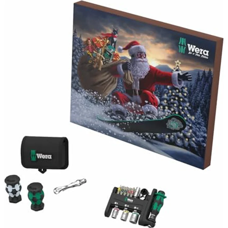 Wera 05136609001 Adventskalender 2024, 25-teilig - Mini Tool-Check, Zyklop Mini Bit-Ratschen-Kopf, Salz- und Pfeffer-Streuer & Flaschenöffner – Bild 2