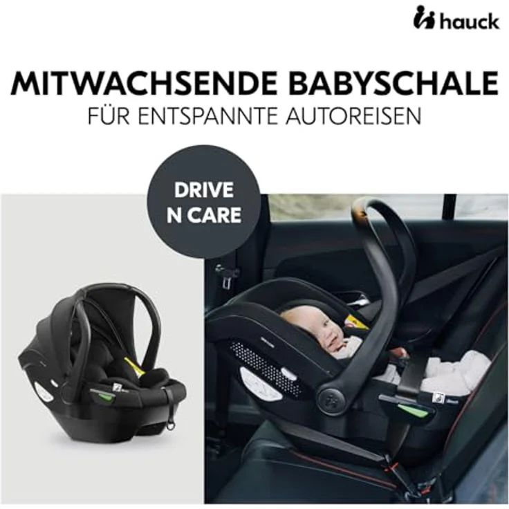Hauck Babyschale Drive N Care Black, Mitwachsende Babyschale ab Geburt, bis 13 kg – Bild 2