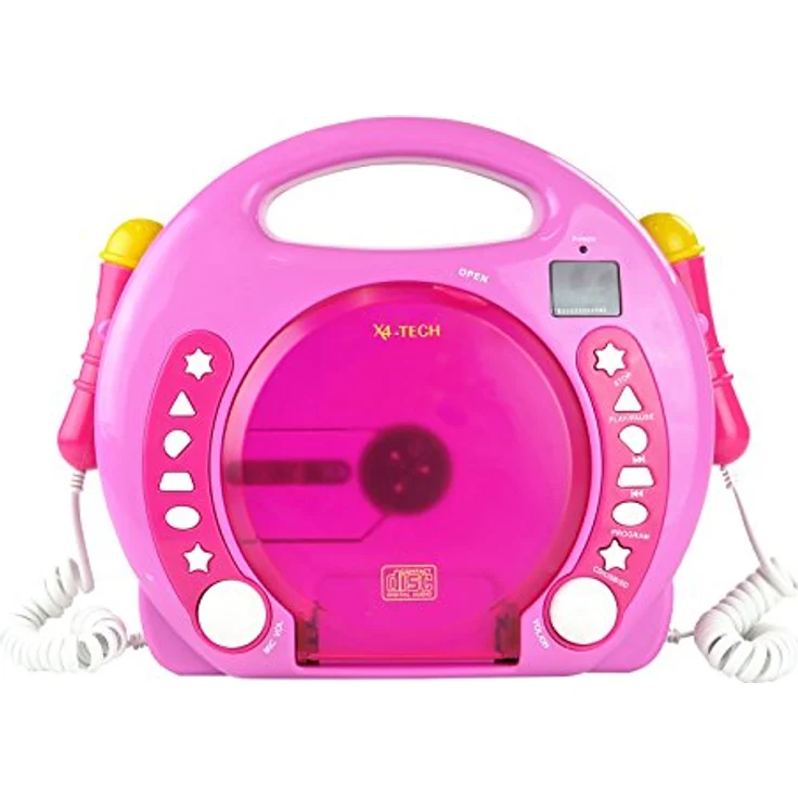 Karaoke CD Player MP3 2 Mikros pink – Bild 2