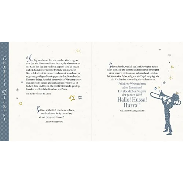 Coppenrath Verlag Adventskalenderbuch zum Aufschneiden, literarischer Advent mit 24 Texten von renommierten Autorinnen und Autoren, Glitzerleinen mit Goldfolie und Hochprägung – Bild 8