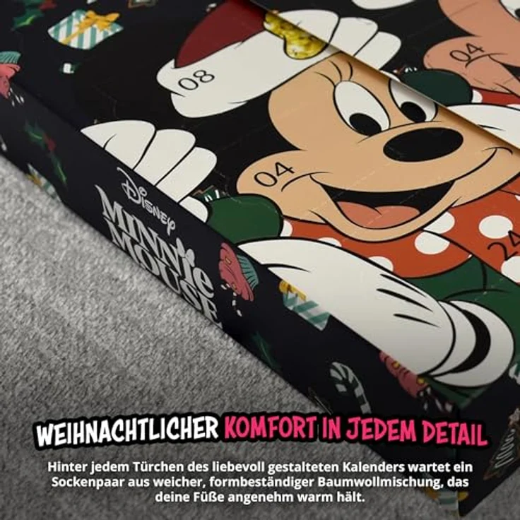 United Labels Disney Minnie Mouse Adventskalender, 12 Paar Socken für Damen Größe 35-41, Sneakersocken und lange Socken, offiziell lizenziertes Merchandise – Bild 5