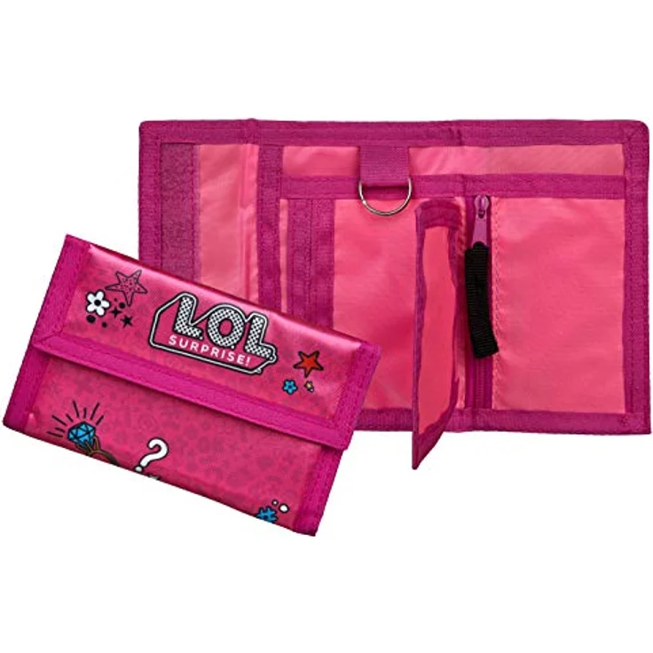 Undercover LOL Surprise Geldbeutel und Brustbeutel, Klett- und Reißverschluss, Kordelband, für Kinder, Jungen und Mädchen, 9 x 14,5 x 0,5 cm - Blau – Bild 3