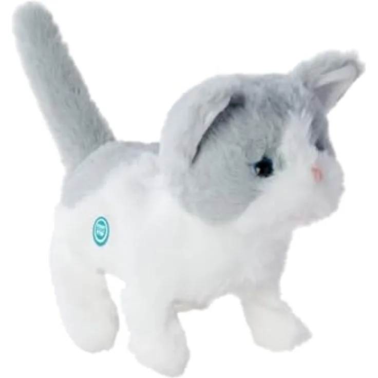 SIMBA TOYs PetZoo Kitty, Funktionsplüsch von ca. 19 cm, nicht für Kinder unter 3 Jahren geeignet