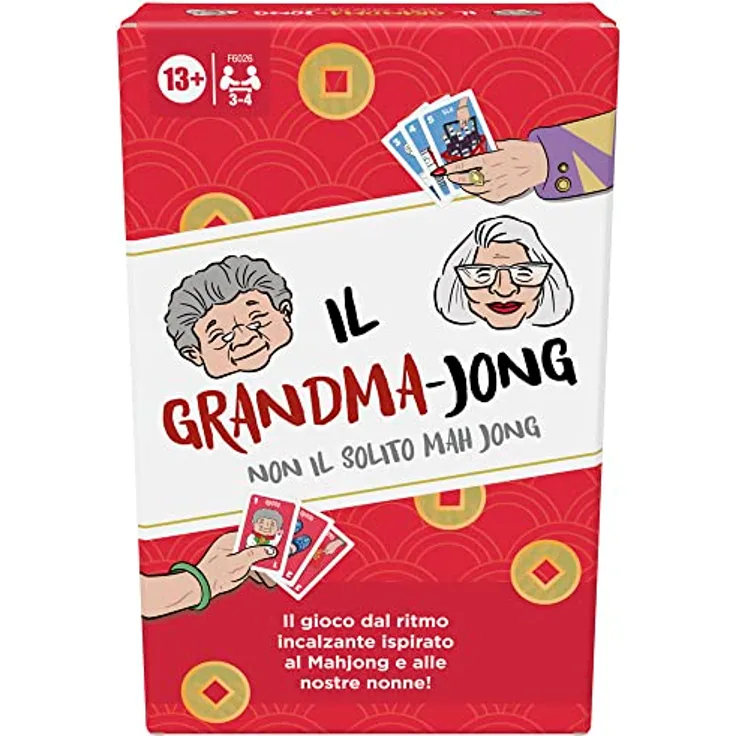 Hasbro Gaming Der Grandma-Jong, EIN aufregendes Kartenspiel für 3 bis 4 Spieler, inspiriert von Mahjong und 2 Omas, Familienspiel, lustiges Partyspiel, ab 13 Jahren