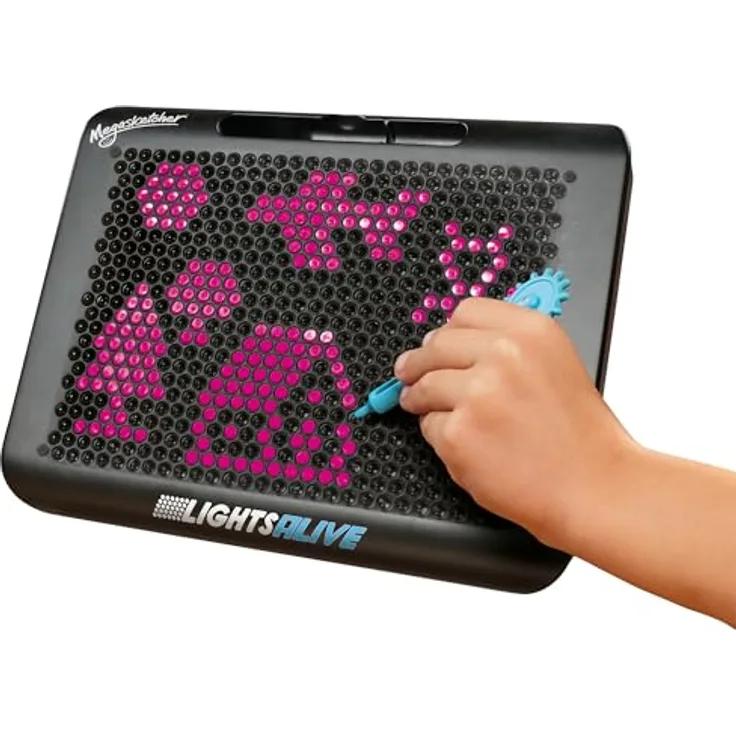 Tomy Megasketcher - Lights Alive, interaktive Maltafel mit 8 leuchtenden Farben und 4 Animationseffekten, geeignet für Kinder ab 3 Jahren