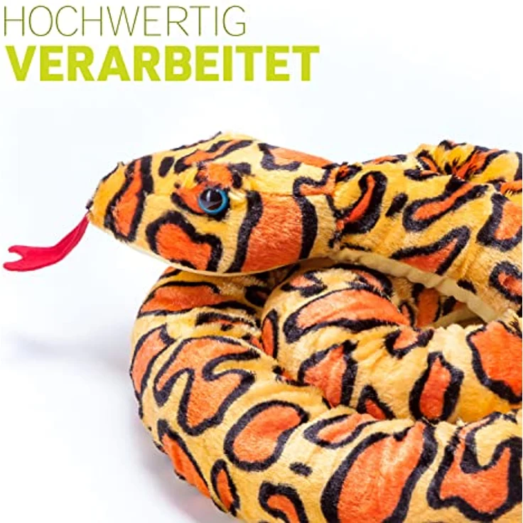 Home-Flair Plüschtier Schlange, hochwertig verarbeitetes Kuscheltier und Zugluftstopper, 250 cm, orange – Bild 4