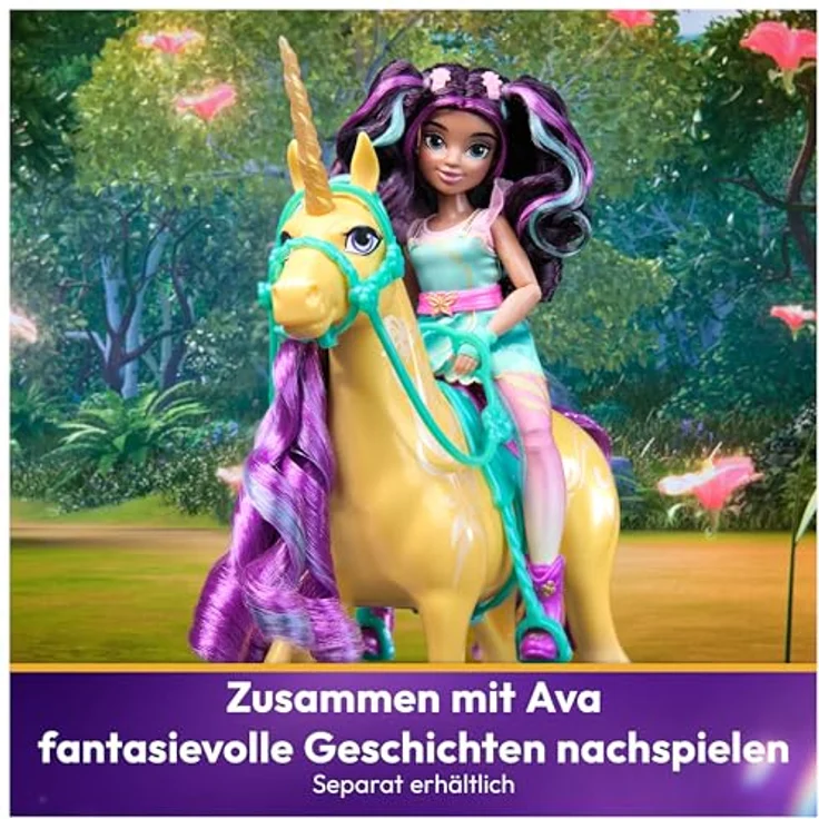 Spin Master Unicorn Academy Fashion Unicorn Leaf, Sammelfigur mit glitzerndem Horn und farbenfrohem Mähnen-Design, 27.9 cm – Bild 6