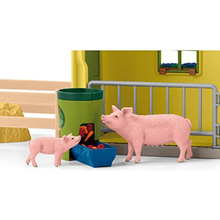 schleich 42605 Großer Stall mit Tieren und Zubehör, ab 3 Jahren, FARM WORLD - Spielset, 64 Teile – Bild 4