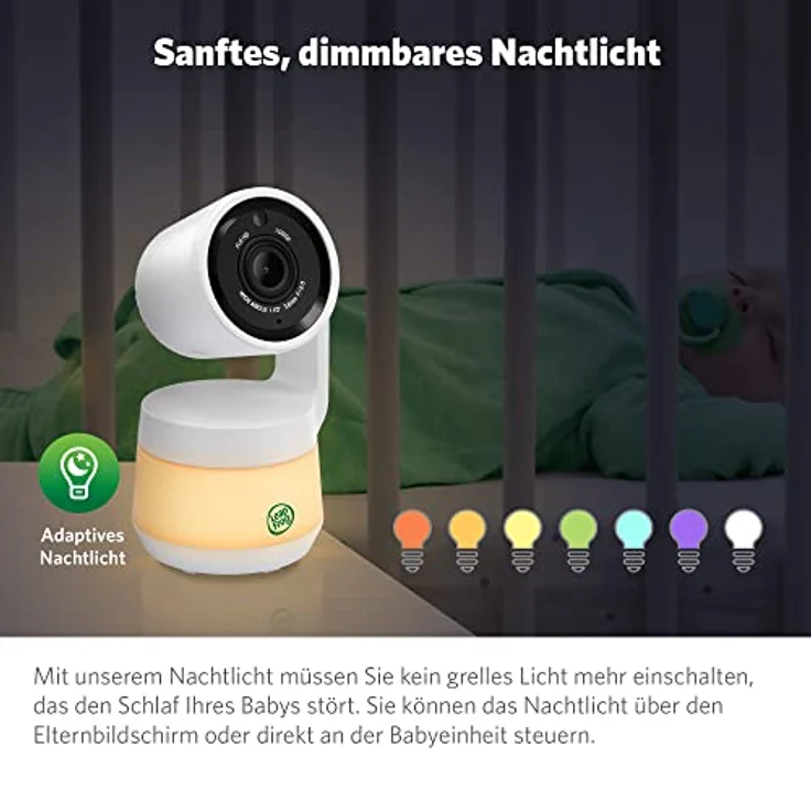 LeapFrog LF925HD Babyphone mit Kamera, 5-Zoll-HD-Farbdisplay Intelligente Babyfone, Babyphone mit neig/schwenkbare Kamera und APP, Video Baby Monitor mit WLAN, Temperatur/Feuchtigkeitssensor – Bild 4