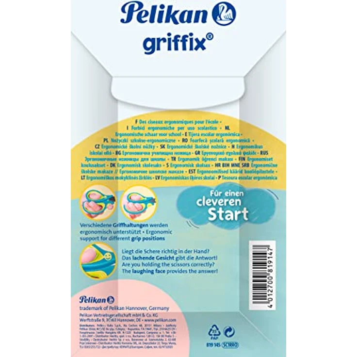 Pelikan Griffix® Schulschere Blau für Rechtshänder rund – Bild 3