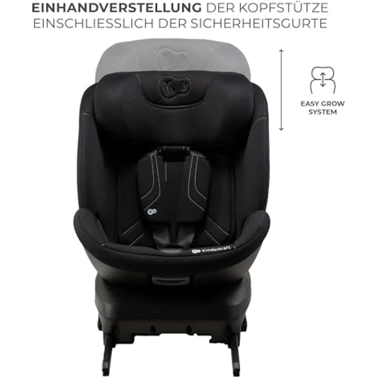 KinderKraft Xpedition 3, Reboarder Kindersitz nach ECE R129/i-Size, 360° Drehung, verstellbarer Sitzwinkel, erhöhter Seitenschutz, schwarz – Bild 12