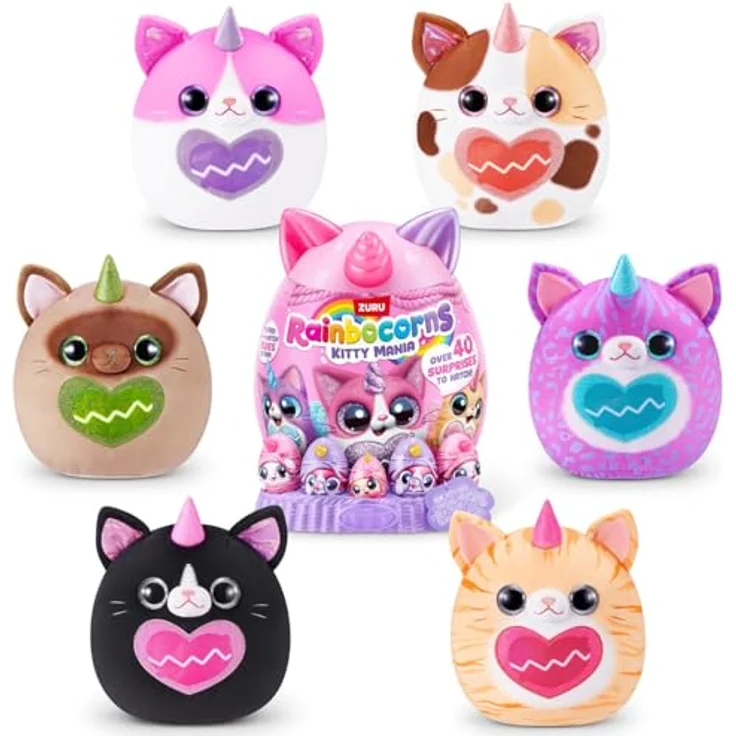 Zuru Rainbocorns Kitty Mania, Plüschspielzeug mit 35 Überraschungen und Boo-Boocorn, rosa – Bild 4