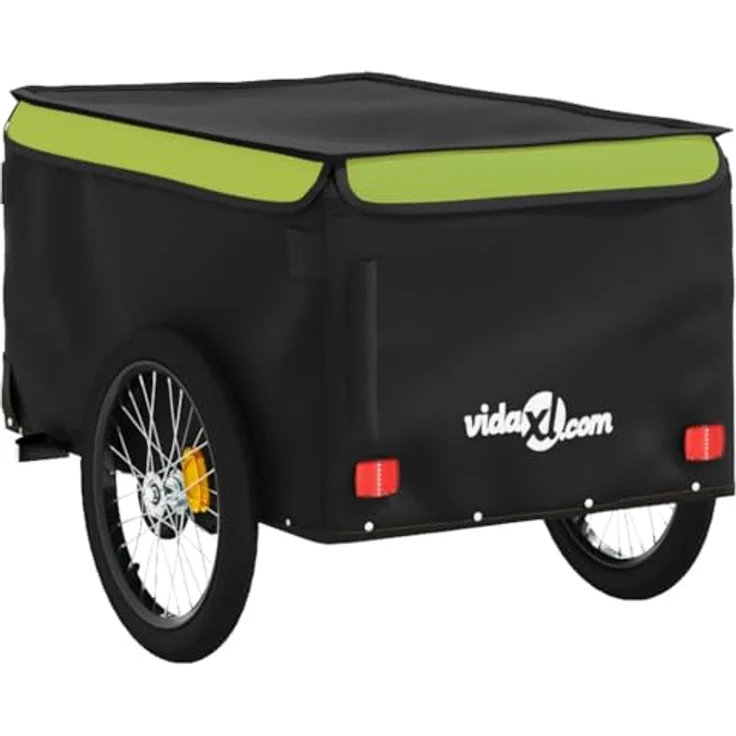 vidaXL Fahrradkinderanhänger, Eisen, maximale Belastbarkeit 30 kg, Schwarz und Grün – Bild 8