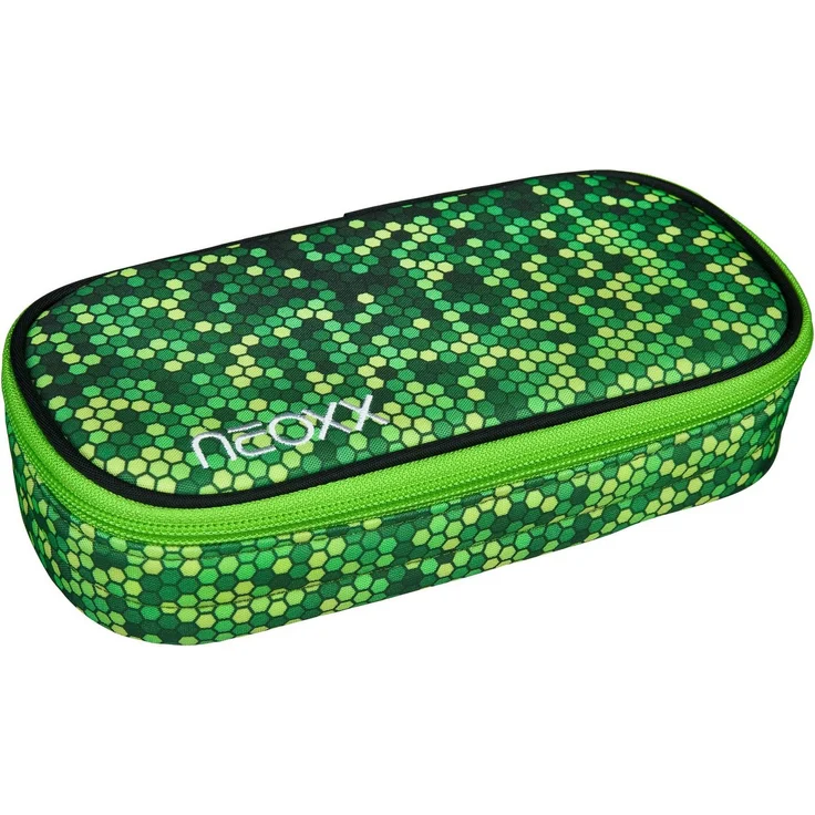 neoxx Schreibgeräteetui Schlamperbox, Jump, Pixel my mind, teilweise aus recyceltem Material, blau – Bild 1