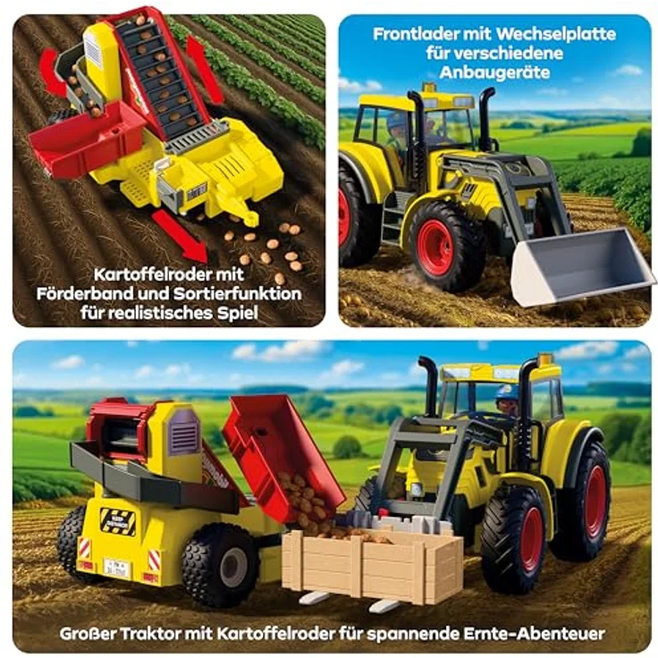 Playmobil Großer Traktor mit Kartoffelroder, inklusive Schnellwechselplatte und Sortiersystem für Kartoffeln – Bild 4
