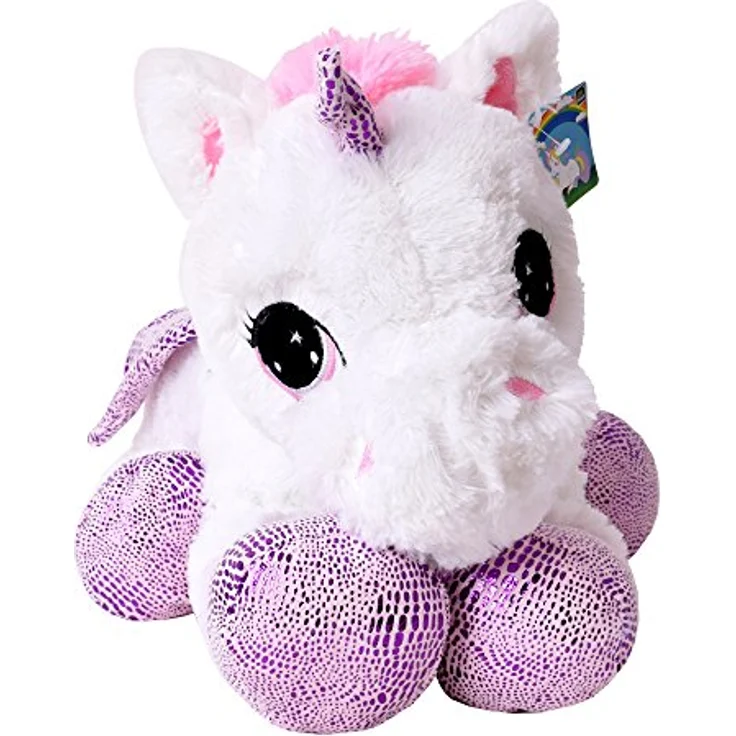 TE-Trend Einhorn Plüschtier 60cm Weiß, Kuscheliges Stofftier für Kinder mit magischem Design und sicheren Materialien – Bild 5