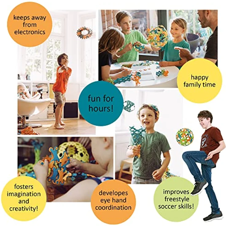 BINABO Binabo Family Pack - 240-teiliges Bauspielzeug | Kreativ Konstruieren | Flexibles Spielzeug für Kinder – Bild 3
