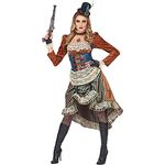 "STEAMPUNK" (dress with choker, fingerless gloves, mini top hat) - (M)