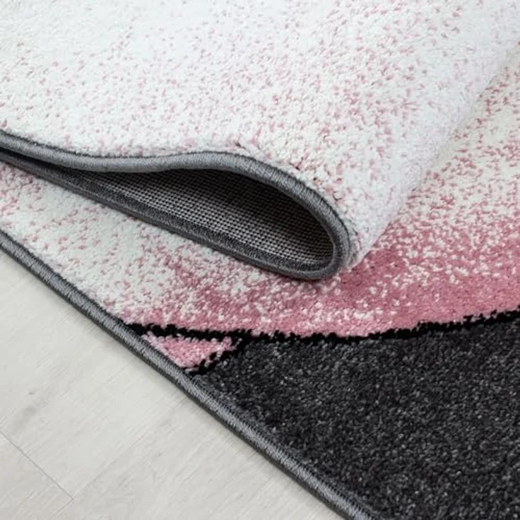 Carpetsale24 Runder Kinderteppich Elefantenmotiv, Ø160 cm, Rosa, Allergikerfreundlich & OEKO-TEX zertifiziert, pflegeleicht mit Jute-Rückseite – Bild 3