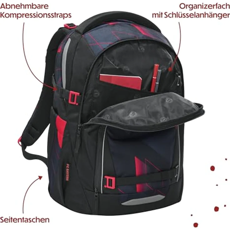 coocazoo Schulranzen MATE FC Bayern, ergonomischer Schulrucksack mit Easy-Grow-System, 30 Liter, für Körpergröße 135-180 cm, inkl. Mäppchen – Bild 8