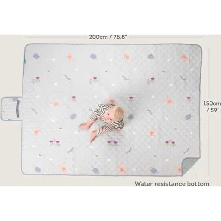 Taf Toys Outdoors Spielmatte, XL wasserdichte Krabbeldecke 150 x 200 cm, faltbar zur Tragetasche, geeignet ab Geburt – Bild 4