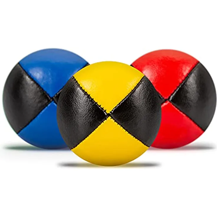 Diabolo Freizeitsport Jonglierbälle 3er Set, 62mm mit nachhaltiger Vogelhirse, wasserabweisendes Kunstleder, ideal für Kinder & Anfänger
