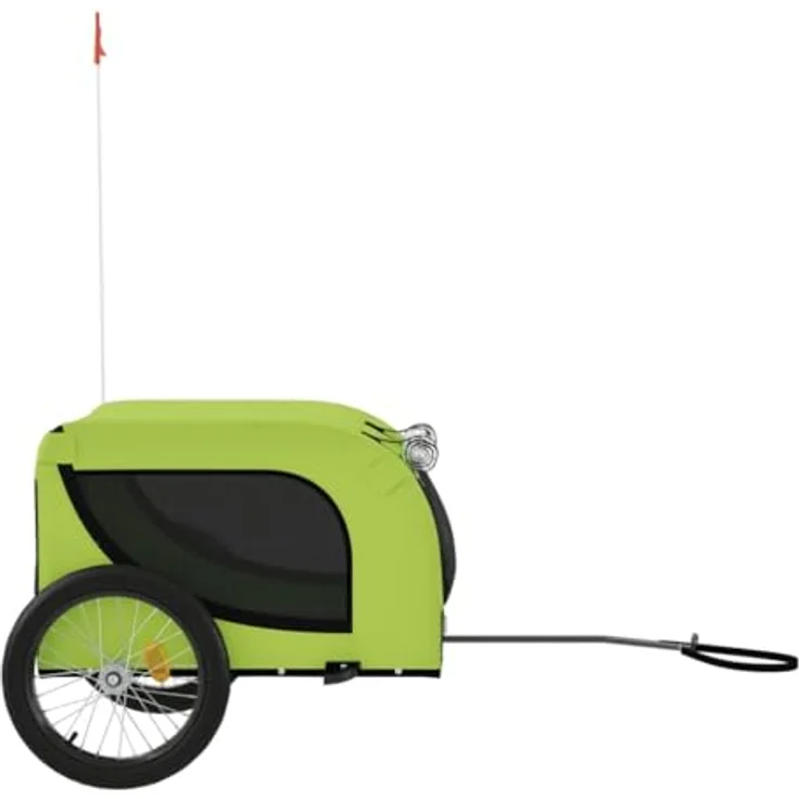 vidaXL Fahrradhundeanhänger Fahrradanhänger Hunde Grün und Schwarz Oxford-Gewebe & Eisen – Bild 7