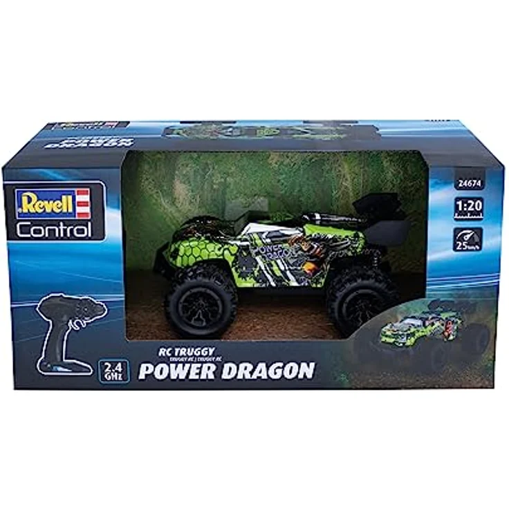 Revell Control Car Power Dragon I Rasante Höchstgeschwindigkeit von bis zu 25 km/h I Präzises Fahrverhalten dank Stoßdämpfern I Langlebiger Li-Ion Akku I 20 Minuten Fahrzeit I Für Kinder ab 8 Jahren – Bild 2