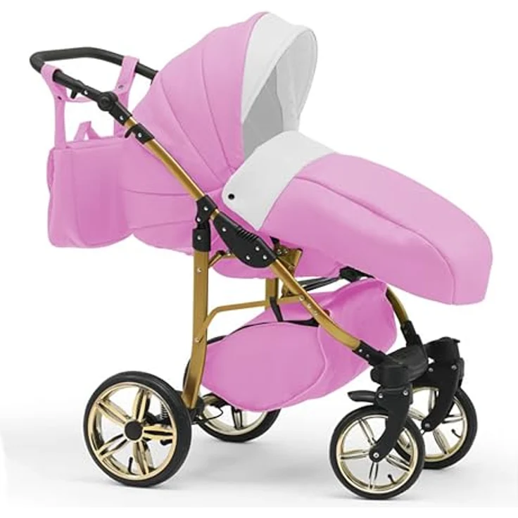 Elcar Kinderwagen-Set 4 in 1 Neo Gold inkl. Sportsitz und Autositz - 16 Teile - in 22 Farben – Bild 3