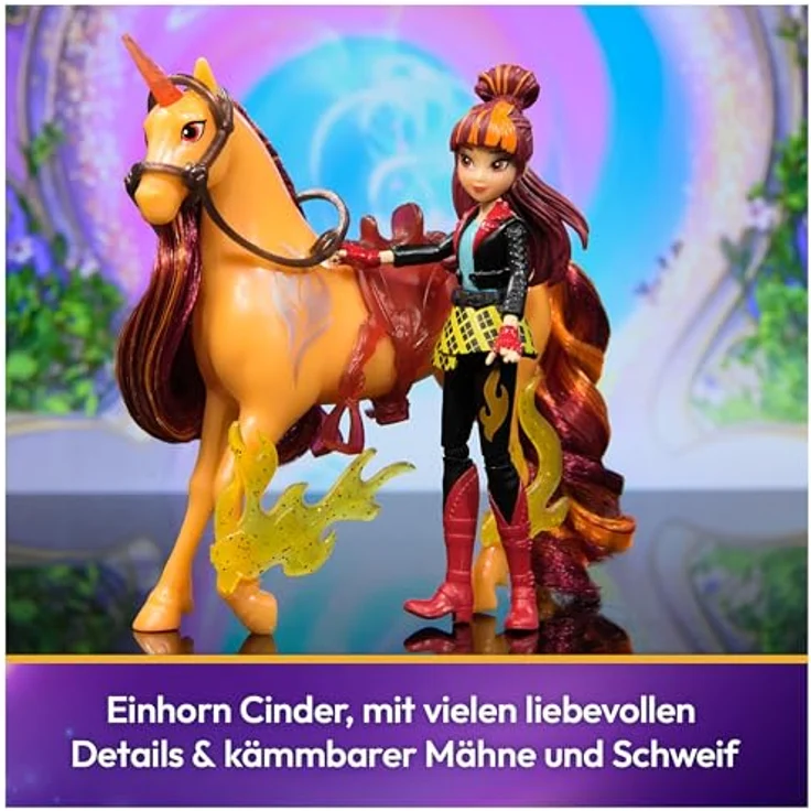 AMIGO Unicorn Academy Valentina & Cinder, Sammelfiguren-Set mit Einhorn und 7 Bewegungspunkten, 11 cm und 13 cm groß, ab 3 Jahren – Bild 3
