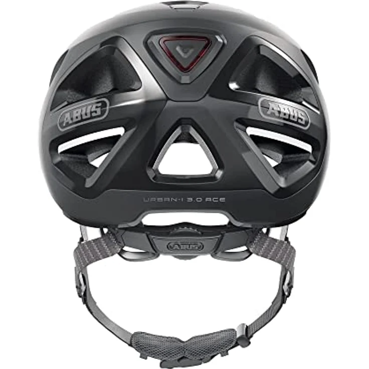 ABUS Stadthelm Urban-I 3.0 ACE - sportlicher Fahrradhelm mit LED-Rücklicht, verlängertem Schirm und Magnetverschluss - für Damen und Herren - Schwarz, Größe S – Bild 3