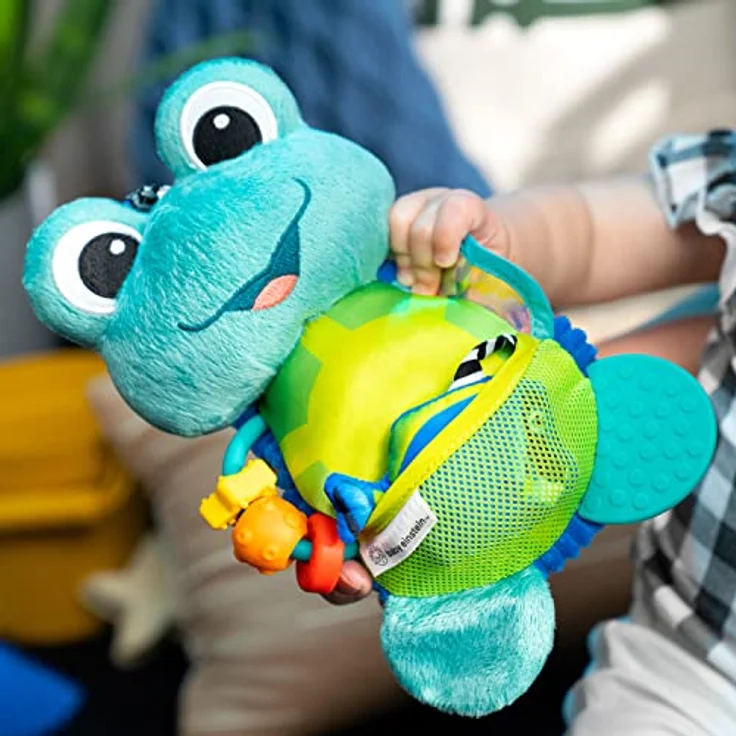 Baby Einstein Neptune, sensorisches Kuscheltier mit Plüschaktivität, knisternde Geräusche und kontrastreiche Farben, abwischbar – Bild 12