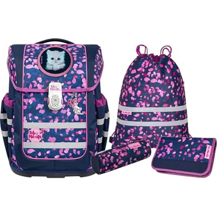 McNeill Schulranzen-Set COMPACTO, 5tlg., 2024 Kollektion, ergonomisch mit großem Hauptfach, 27 x 38 x 17 cm, blau DREAM – Bild 1