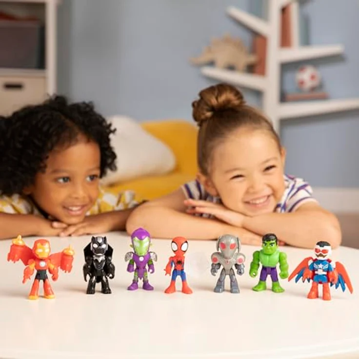 Spidey and his Amazing Friends Marvel Spidey und Iron Man: Avengers Team-Up Kollektion mit 7,6 cm großen beweglichen Action-Figuren und 4 abnehmbaren Accessoires – Bild 3