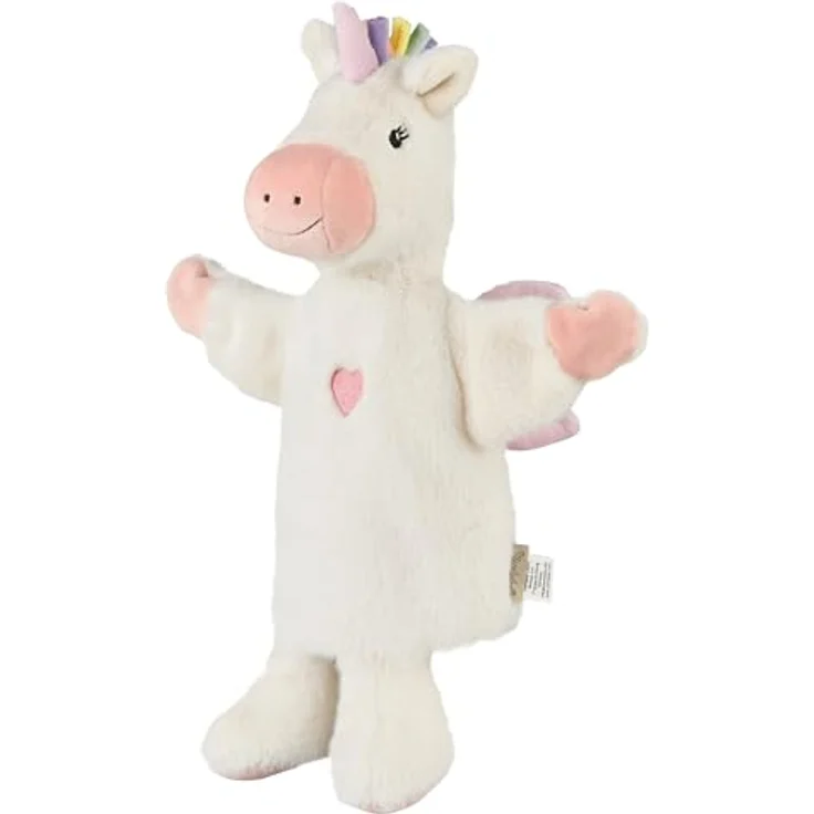 Sterntaler Handpuppe Einhorn, aus weichem Flausch mit samtigen Details, süße Stickerei, wattiert, 32 × 26 × 10 cm – Ecru – Bild 1