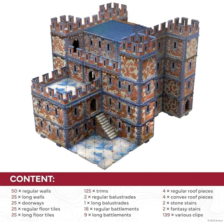 Archon Studio Dungeons & Lasers: Grand Stronghold, Spiel Zubehör mit doppelseitigen Wänden und integriertem Gitter, manuelle Montage erforderlich – Bild 5