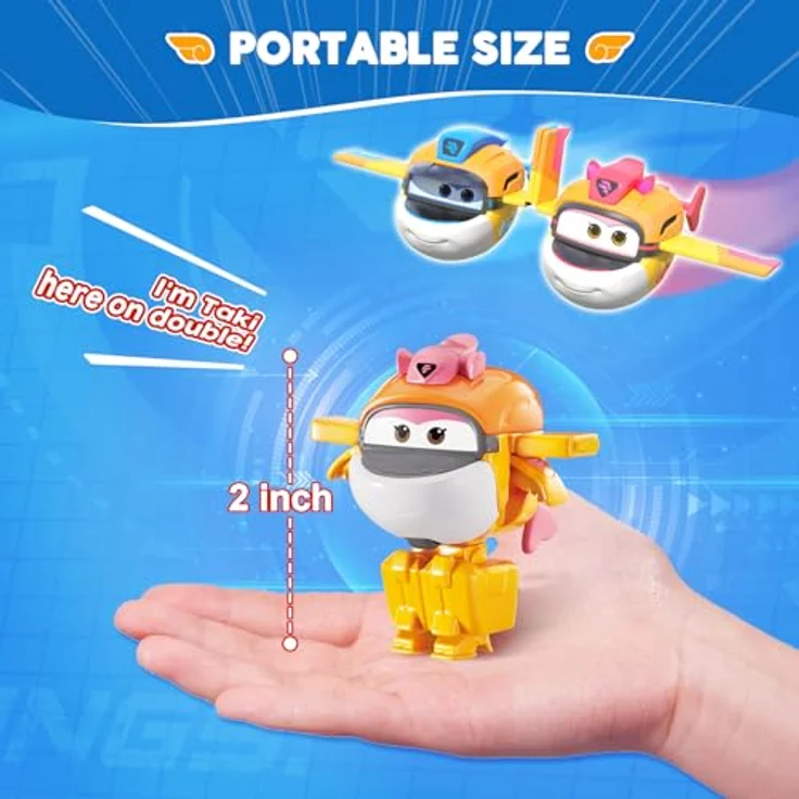 Super Wings Transformations-Flugzeug Supercharged Tiki, 5,08 cm Spielzeug-Flugzeug und Roboterfigur für Kinder ab 3 Jahren, 2-in-1 mit beweglichen Gelenken – Bild 4