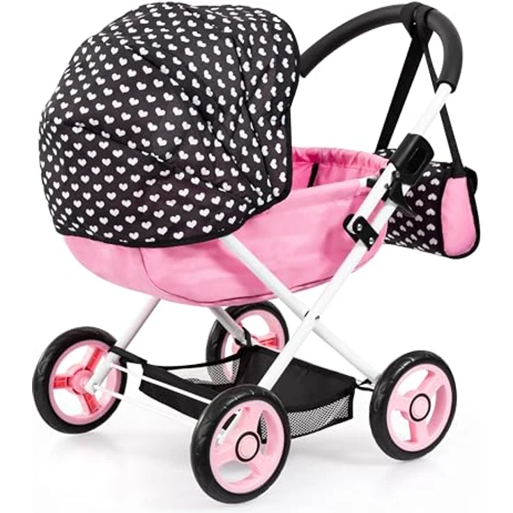 Bayer Design 12760AA Puppenwagen Cosy, modern, zusammenklappbar, inklusive Tasche, Bettdecke und Kissen, für Puppen bis 46 cm, 63x34x58 cm – Bild 3