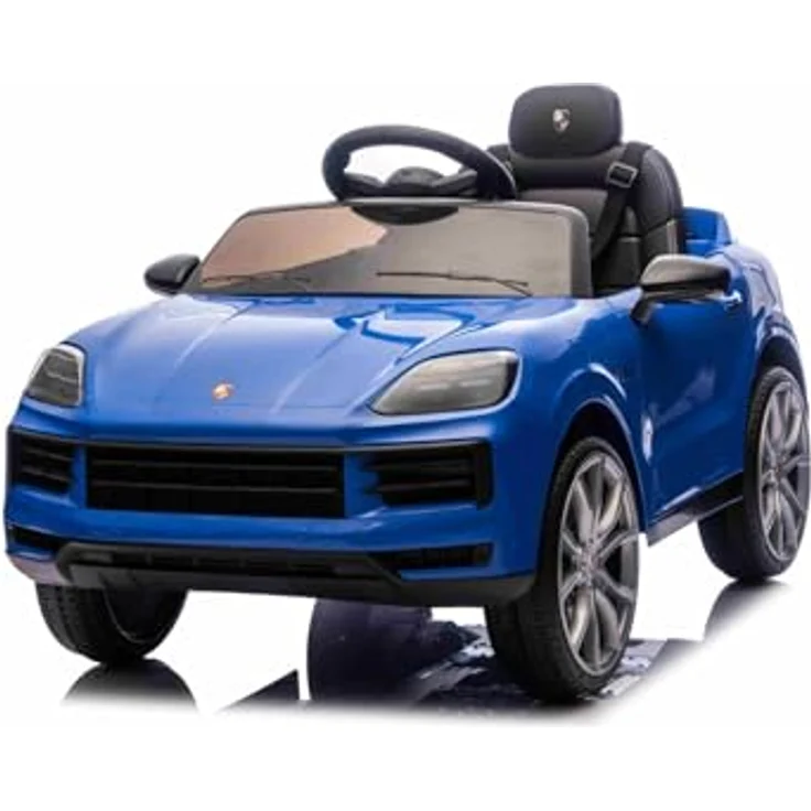 Beneo Motors Porsche Cayenne Kinder Elektroauto 12V, lizenziert mit 2x25W Motoren, Lithium-Batterie, 2,4 GHz Fernbedienung, MP3 USB/AUX, LED-Lichtern, blau – Bild 1