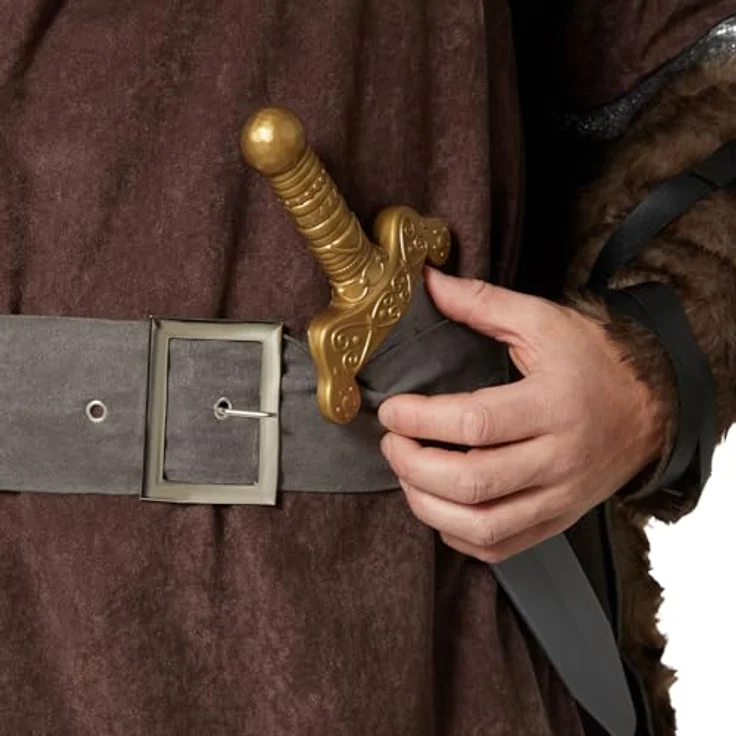 dressforfun Wikinger Kostüm Herren, authentischer Look mit Oberteil, Gürtel und Umhang, Größe S – Bild 5