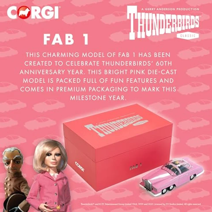 Corgi Thunderbirds F.A.B. Sammlung, FAB 1 Modellfahrzeug aus Druckguss, nostalgische Nachbildung – Bild 2