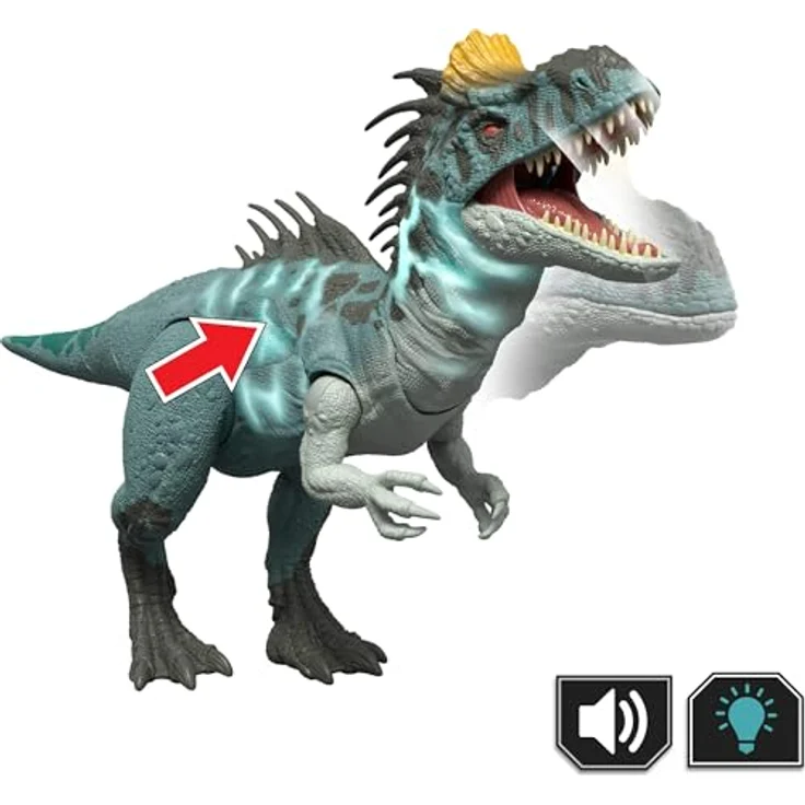 Mattel Jurassic World Wild Roar Crylophosaurus Actionfigur mit Beißangriff und Brüllgeräusch, 36,8 cm, Mehrfarbig, Kunststoff – Bild 3