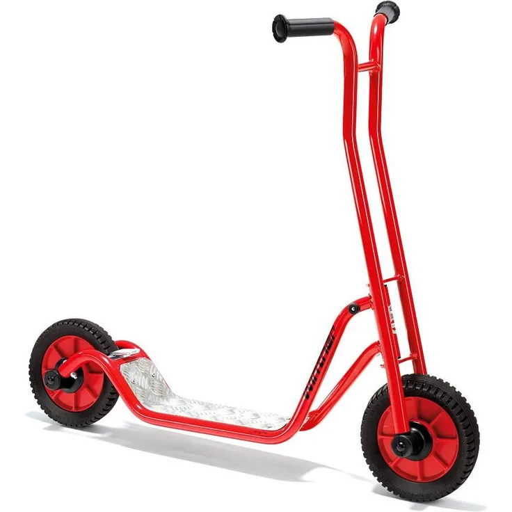 Winther Viking Tretroller, rutschfeste Trittfläche, kinderfreundlich, rot, für Koordination und Balance, max. 50 kg