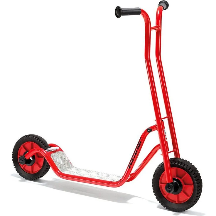 Winther Viking Tretroller, rutschfeste Trittfläche, kinderfreundlich, rot, für Koordination und Balance, max. 50 kg