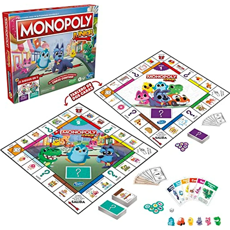 Monopoly Juego mesa Monopoly Junior, Brettspiel für Kinder mit einfacher Spielmechanik – Bild 2