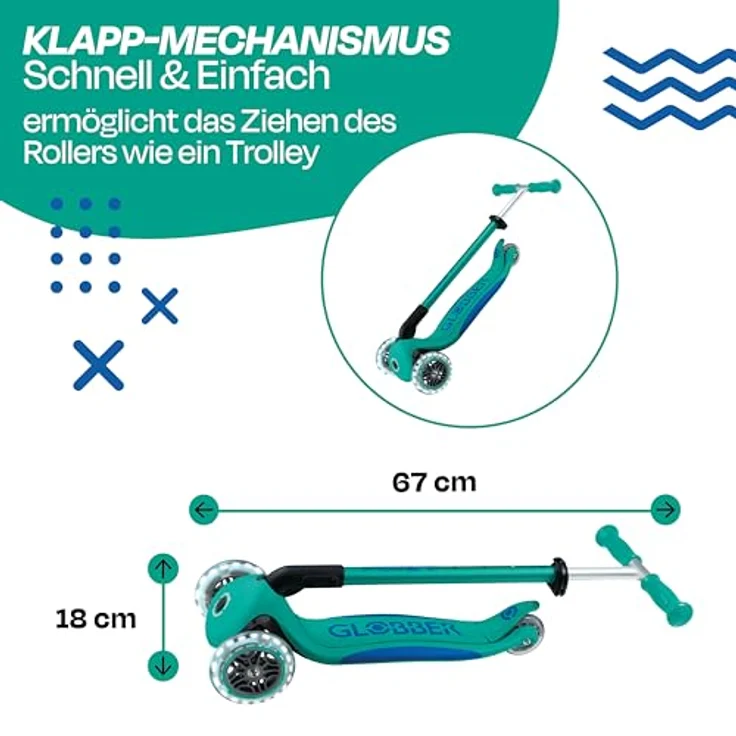 Globber Primo Foldable Plus Light - 3 Wheels Scooter, Dunkelblau – Bild 3