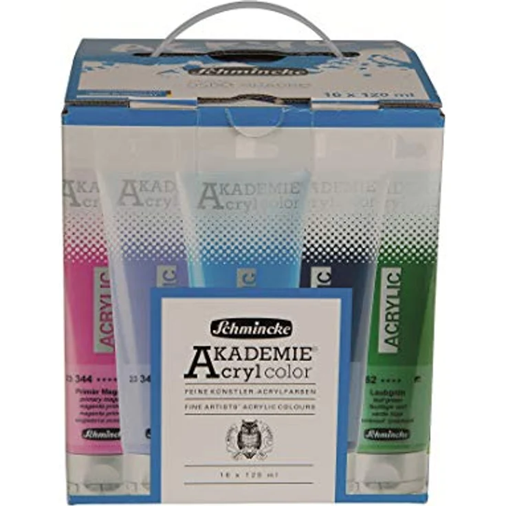 Schmincke Feinste Akademie Acrylfarben Valuepack, 16 Farben à 120 ml, hochwertige Malfarben für kreative Projekte – Bild 2